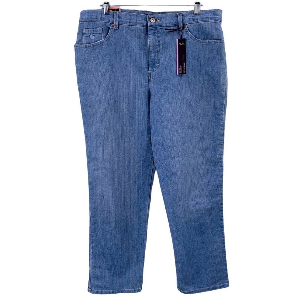 NWT Gloria Vanderbilt AMANDA Light Wash Classic Fit Mid Rise Jeans Size 16 Short